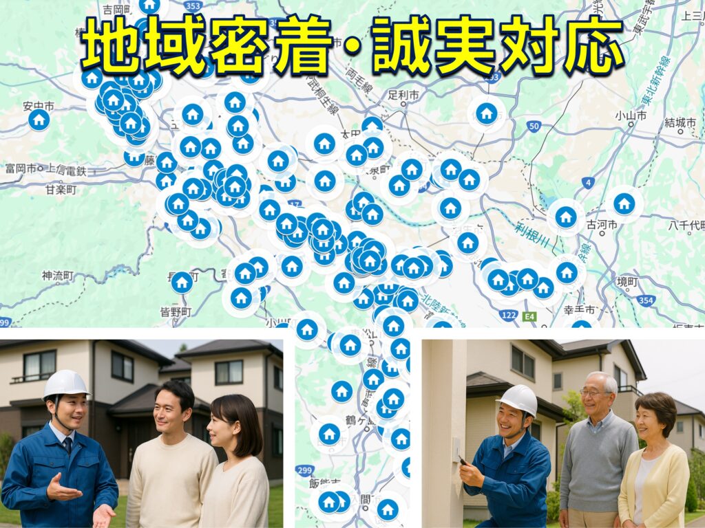 地域密着、誠実対応致します。小さなお困りごとからご相談下さい。安心の工事をお届けします。