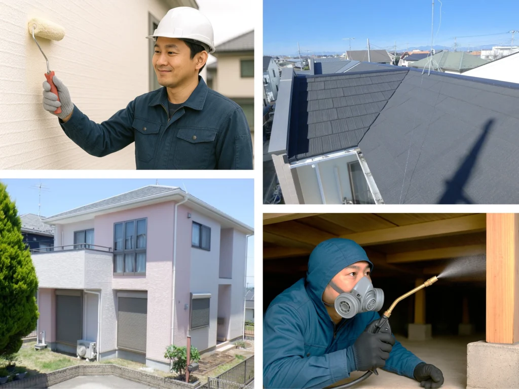 住宅メンテナンス 屋根カバー 外壁塗装 防水工事 シロアリ防除